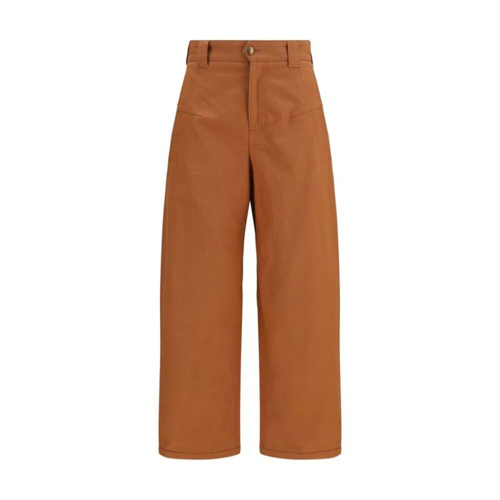Chloé Orange Cotton Casual Women's Pants